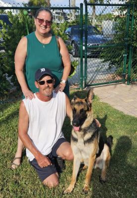 1698
CHIEF WITH NEW DAD BOB AND MOM PATTI DOG 1698

