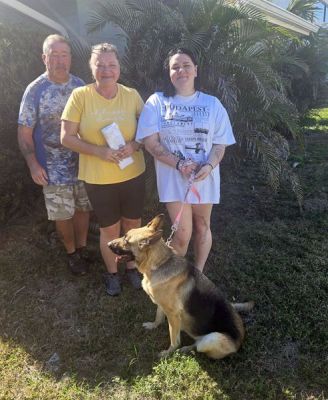 1755
TIFFANY WITH NEW MOM LORRAINE AND DAD JOE DOG 1755
