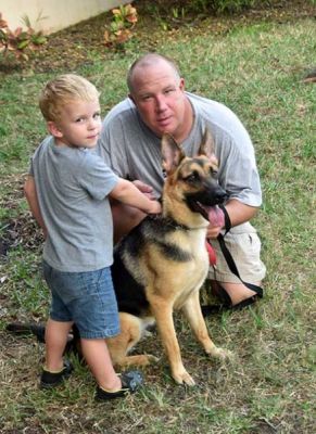 ROXY WITH NEW DAD SCOTT AND SON NOLAND DOG 762
